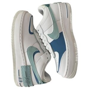 Nike Air Force 1 Shadow ‘White Industrial Blue Teal’ DZ1847-101  Size 6 Kids